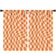 thumbnail image 1 of Blackout Kids Curtains,Orange and White Wavy Checkerboard Pattern Childrens Insulated Curtains Set Of 2,Bedroom Essentials,Toddler Room Decor 52"x84", 1 of 5