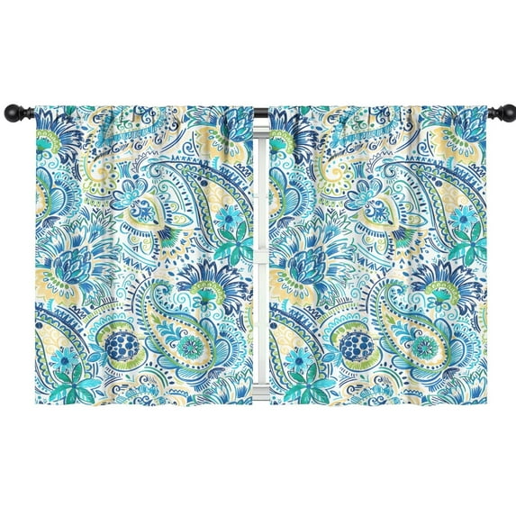 Blackout Kids Curtains,Paisley Pattern Childrens Insulated Curtains Set Of 2,Bedroom Essentials,Toddler Room Decor 42"x54"(106x137cm)