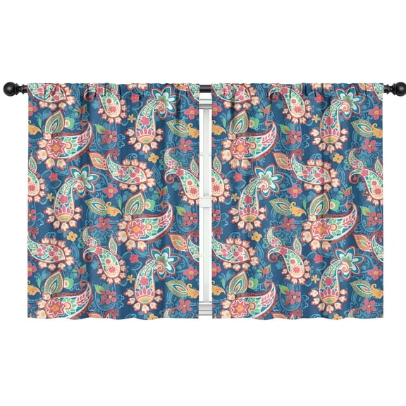 Blackout Kids Curtains,Paisley Pattern Childrens Insulated Curtains Set Of 2,Bedroom Essentials,Toddler Room Decor 42"x54"(106x137cm)