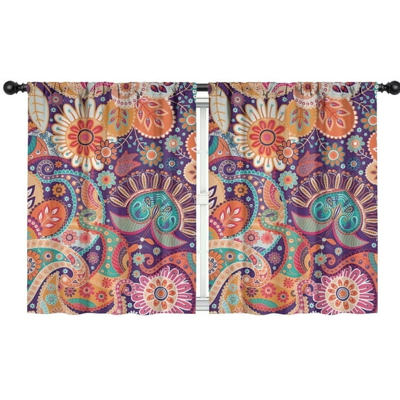 Blackout Kids Curtains,Paisley Pattern Childrens Insulated Curtains Set Of 2,Bedroom Essentials,Toddler Room Decor 42"x54"(106x137cm)