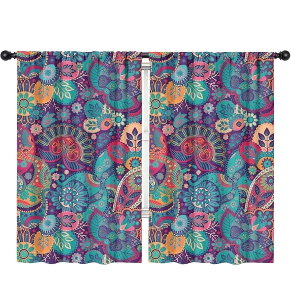 Blackout Kids Curtains,Paisley Pattern Childrens Insulated Curtains Set Of 2,Bedroom Essentials,Toddler Room Decor 52"x84"(132x213cm)