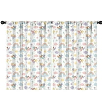 Blackout Kids Curtains,Pastel Fairy Rainbow Pattern Childrens Insulated Curtains Set Of 2,Bedroom Essentials,Toddler Room Decor 42"x63"