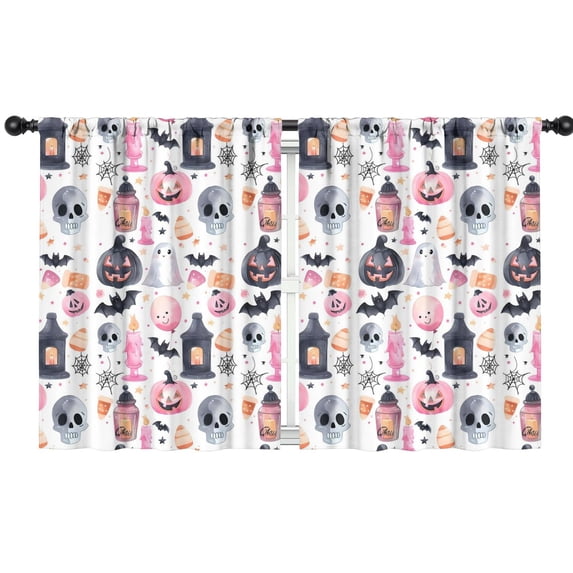Blackout Kids Curtains,Pastel Halloween Pattern Childrens Insulated Curtains Set Of 2,Bedroom Essentials,Toddler Room Decor 42"x54"