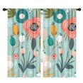 thumbnail image 1 of Blackout Kids Curtains,Pastel Pioneer Flower Pattern Childrens Insulated Curtains Set Of 2,Bedroom Essentials,Toddler Room Decor 42x84in(106x213cm), 1 of 5
