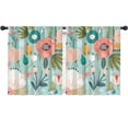 thumbnail image 1 of Blackout Kids Curtains,Pastel Pioneer Flower Pattern Childrens Insulated Curtains Set Of 2,Bedroom Essentials,Toddler Room Decor 52x63in(132x160cm), 1 of 5