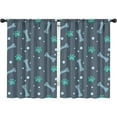 thumbnail image 1 of Blackout Kids Curtains,Paw Prints and Bones Childrens Insulated Curtains Set Of 2,Bedroom Essentials,Toddler Room Decor 42x63in(106x160cm), 1 of 4