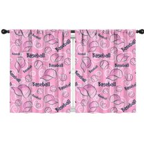 Blackout Kids Curtains,Pink Baseball Caps and Balls Pattern Childrens Insulated Curtains Set Of 2,Bedroom Essentials,Toddler Room Decor 42"x54"