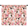 thumbnail image 1 of Blackout Kids Curtains,Pink Beagle and Flower Childrens Insulated Curtains Set Of 2,Bedroom Essentials,Toddler Room Decor 52x84in(132x213cm), 1 of 4