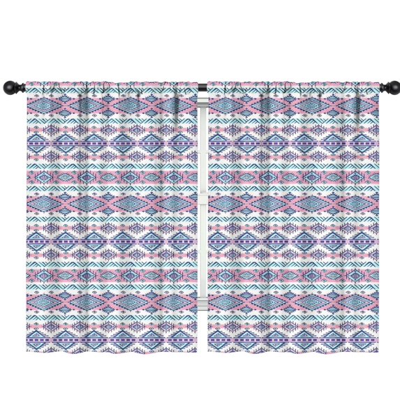 Blackout Kids Curtains,Pink and Blue Diamond Shaped Boho Pattern Childrens Insulated Curtains Set Of 2,Bedroom Essentials,Toddler Room Decor 42x63in(106x160cm)