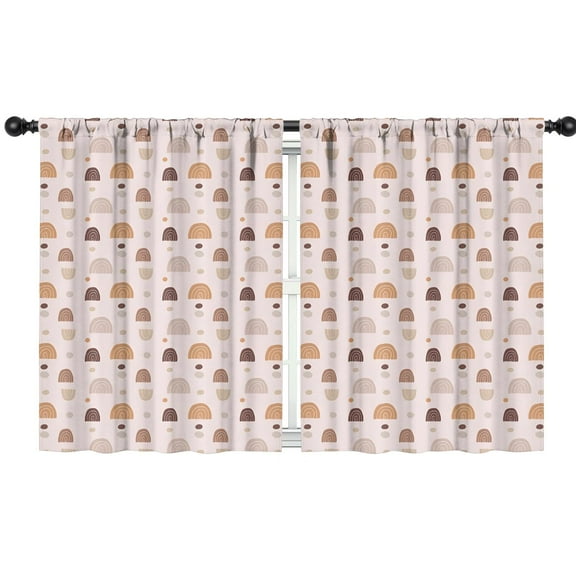 Blackout Kids Curtains,Pink Boho Bohemia Rainbow Shapes Dots Pattern Childrens Insulated Curtains Set Of 2,Bedroom Essentials,Toddler Room Decor 42x54in(106x137cm)