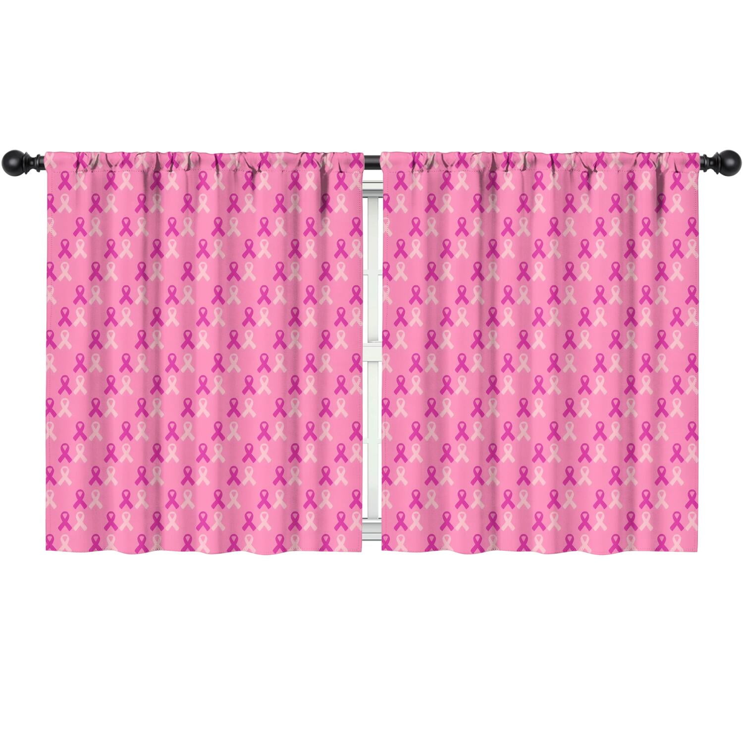 Blackout Kids Curtains,Pink Breast Cancer Childrens Insulated Curtains