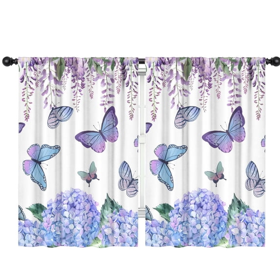 Blackout Kids Curtains,Pink Butterfly Flower Pattern Childrens Insulated Curtains Set Of 2,Bedroom Essentials,Toddler Room Decor 42"x63"