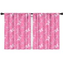 Blackout Kids Curtains,Pink Butterfly Pattern Childrens Insulated Curtains Set Of 2,Bedroom Essentials,Toddler Room Decor 42"x54"