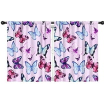 Blackout Kids Curtains,Pink Butterfly Pattern Childrens Insulated Curtains Set Of 2,Bedroom Essentials,Toddler Room Decor 42"x54"