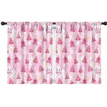 Blackout Kids Curtains,Pink Christmas Tree Pattern Childrens Insulated Curtains Set Of 2,Bedroom Essentials,Toddler Room Decor 42"x54"