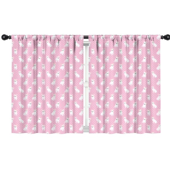 Blackout Kids Curtains,Pink Cute French Bulldogs Childrens Insulated Curtains Set Of 2,Bedroom Essentials,Toddler Room Decor 42x54in(106x137cm)