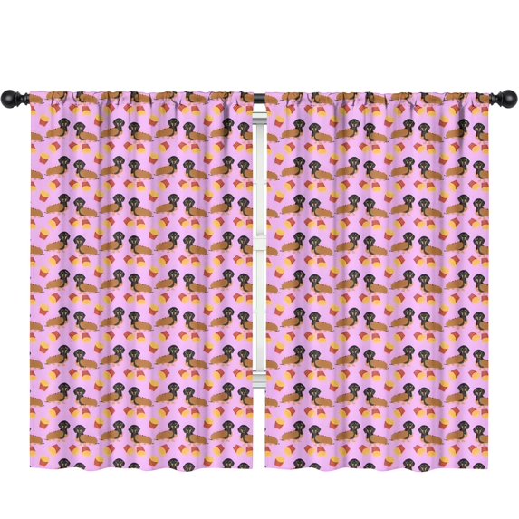 Blackout Kids Curtains,Pink Dachshund Chips Childrens Insulated Curtains Set Of 2,Bedroom Essentials,Toddler Room Decor 52x84in(132x213cm)