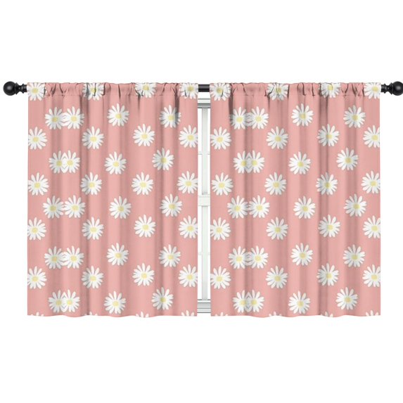 Blackout Kids Curtains,Pink Daisy Flower White Blooms Pattern Childrens Insulated Curtains Set Of 2,Bedroom Essentials,Toddler Room Decor 42"x54"