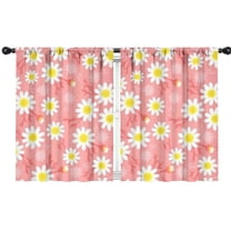 Blackout Kids Curtains,Pink Daisy Flower Yellow Centers Pattern Childrens Insulated Curtains Set Of 2,Bedroom Essentials,Toddler Room Decor 42"x54"