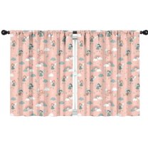 Blackout Kids Curtains,Pink Fairy Rainbow Pattern Childrens Insulated Curtains Set Of 2,Bedroom Essentials,Toddler Room Decor 42"x54"