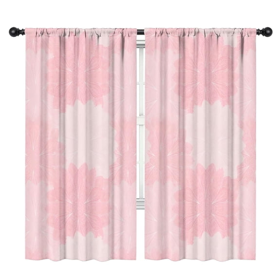 Blackout Kids Curtains,Pink Floral and Petal Pattern Childrens Insulated Curtains Set Of 2,Bedroom Essentials,Toddler Room Decor 42x84in(106x213cm)
