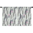 thumbnail image 1 of Blackout Kids Curtains,Pink and Grey Watercolor Feather Pattern Childrens Insulated Curtains Set Of 2,Bedroom Essentials,Toddler Room Decor 42x54in(106x137cm), 1 of 5