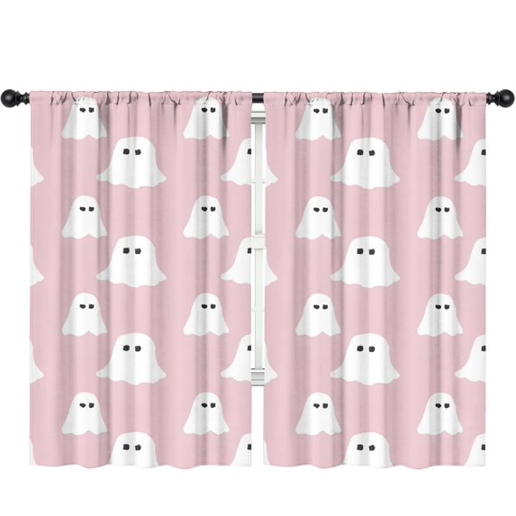Blackout Kids Curtains,Pink Halloween Ghosts Childrens Insulated Curtains Set Of 2,Bedroom Essentials,Toddler Room Decor 52x84in(132x213cm)