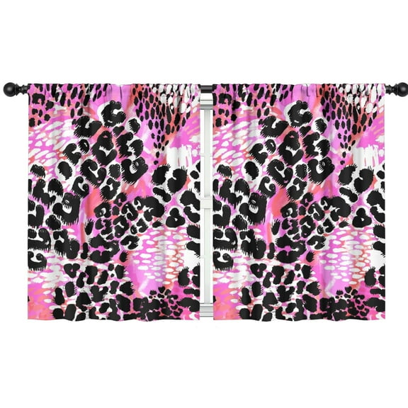Blackout Kids Curtains,Pink Leopard Pattern Childrens Insulated Curtains Set Of 2,Bedroom Essentials,Toddler Room Decor 42"x54"