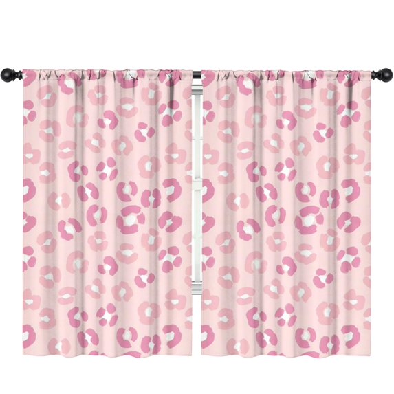Blackout Kids Curtains,Pink Leopard Print Children's Insulated Curtains Set Of 2,Bedroom Essentials,Toddler Room Decor 52"x84"