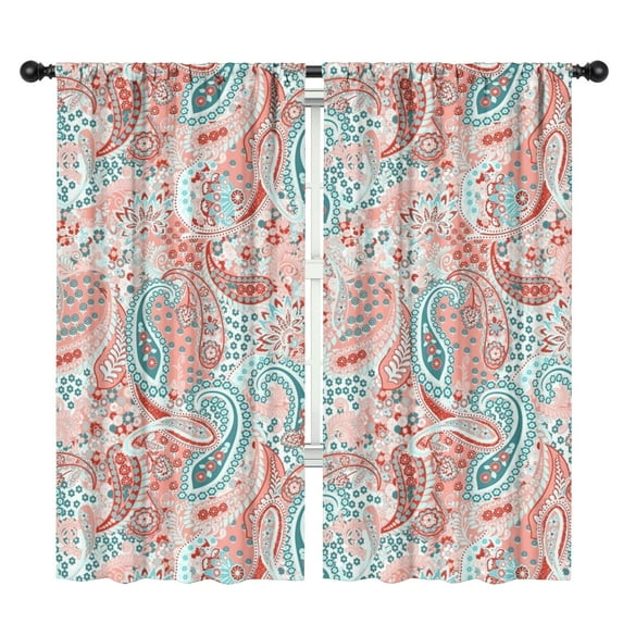 Blackout Kids Curtains,Pink Paisley and Floral Pattern Childrens Insulated Curtains Set Of 2,Bedroom Essentials,Toddler Room Decor 42x84in(106x213cm)