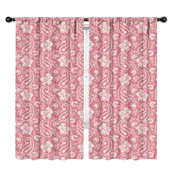 Blackout Kids Curtains,Pink Pioneer Flower and Paisley Pattern Childrens Insulated Curtains Set Of 2,Bedroom Essentials,Toddler Room Decor 42x84in(106x213cm)
