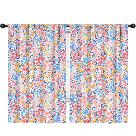 Blackout Kids Curtains,Pink Pioneer Flower Pattern Childrens Insulated Curtains Set Of 2,Bedroom Essentials,Toddler Room Decor 52x84in(132x213cm)
