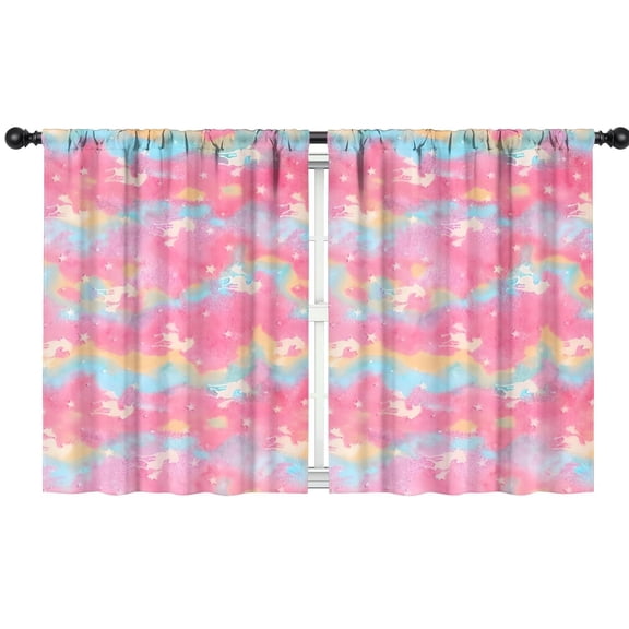 Blackout Kids Curtains,Pink Tie Dye Pattern Childrens Insulated Curtains Set Of 2,Bedroom Essentials,Toddler Room Decor 42"x54"
