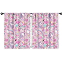 Blackout Kids Curtains,Pink Unicorns Flamingos Pattern Childrens Insulated Curtains Set Of 2,Bedroom Essentials,Toddler Room Decor 42"x54"