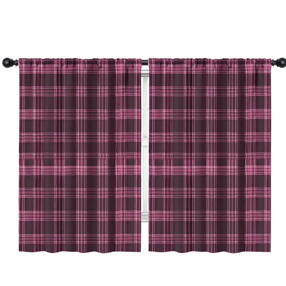 Blackout Kids Curtains,Pink and Black Checkered Pattern Children's Insulated Curtains Set Of 2,Bedroom Essentials,Toddler Room Decor 42"x63"