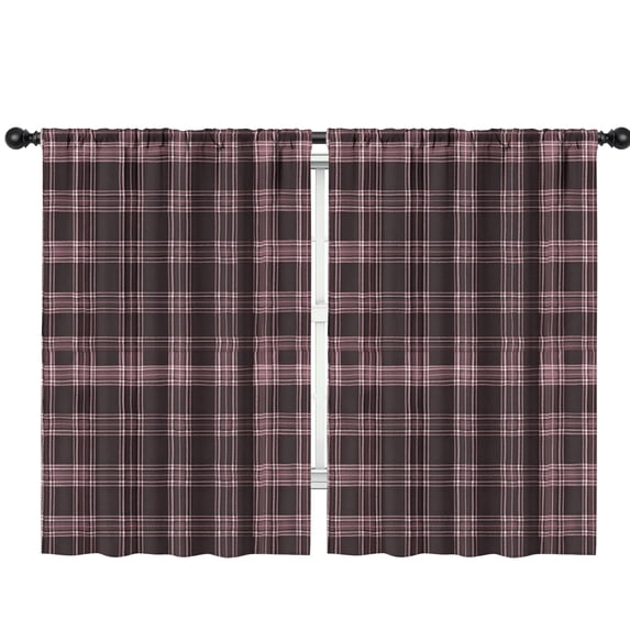 Blackout Kids Curtains,Pink and Black Checkered Pattern Children's Insulated Curtains Set Of 2,Bedroom Essentials,Toddler Room Decor 42"x63"