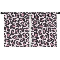 Blackout Kids Curtains,Pink and Black Of Leopard Print Childrens Insulated Curtains Set Of 2,Bedroom Essentials,Toddler Room Decor 42"x54"