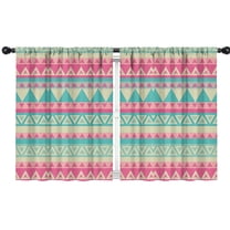 Blackout Kids Curtains,Pink and Blue Triangle Pattern Childrens Insulated Curtains Set Of 2,Bedroom Essentials,Toddler Room Decor 42x54in(106x137cm)