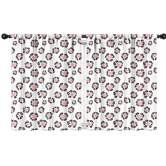Blackout Kids Curtains,Pink and White Leopard Print Children's Insulated Curtains Set Of 2,Bedroom Essentials,Toddler Room Decor 42"x54"