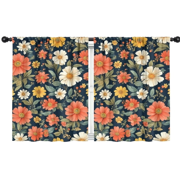 Blackout Kids Curtains,Pioneer Flower Childrens Insulated Curtains Set Of 2,Bedroom Essentials,Toddler Room Decor 42x54in(106x137cm)