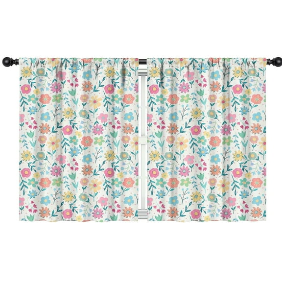 Blackout Kids Curtains,Pioneer Flower Childrens Insulated Curtains Set Of 2,Bedroom Essentials,Toddler Room Decor 42x54in(106x137cm)