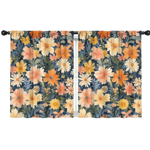 Blackout Kids Curtains,Pioneer Flower Childrens Insulated Curtains Set Of 2,Bedroom Essentials,Toddler Room Decor 42x54in(106x137cm)