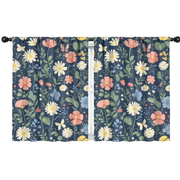 Blackout Kids Curtains,Pioneer Flower Childrens Insulated Curtains Set Of 2,Bedroom Essentials,Toddler Room Decor 42x54in(106x137cm)