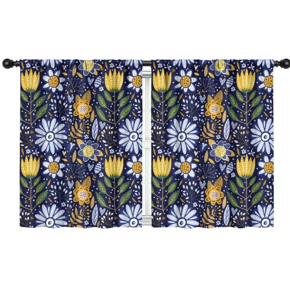 Blackout Kids Curtains,Pioneer Flower Childrens Insulated Curtains Set Of 2,Bedroom Essentials,Toddler Room Decor 42x54in(106x137cm)