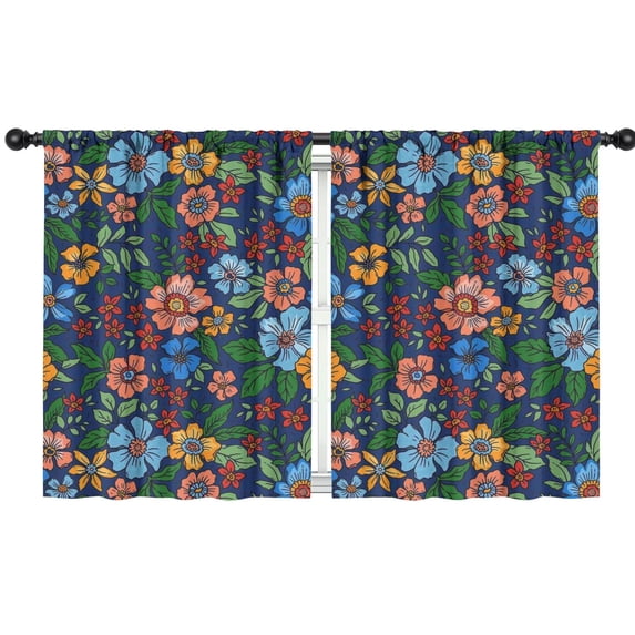 Blackout Kids Curtains,Pioneer Flower Childrens Insulated Curtains Set Of 2,Bedroom Essentials,Toddler Room Decor 42x54in(106x137cm)