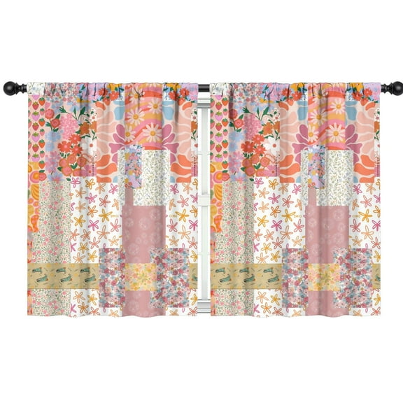 Blackout Kids Curtains,Pioneer Flower Childrens Insulated Curtains Set Of 2,Bedroom Essentials,Toddler Room Decor 42x54in(106x137cm)