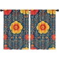 thumbnail image 1 of Blackout Kids Curtains,Pioneer Flower Childrens Insulated Curtains Set Of 2,Bedroom Essentials,Toddler Room Decor 42x63in(106x160cm), 1 of 4