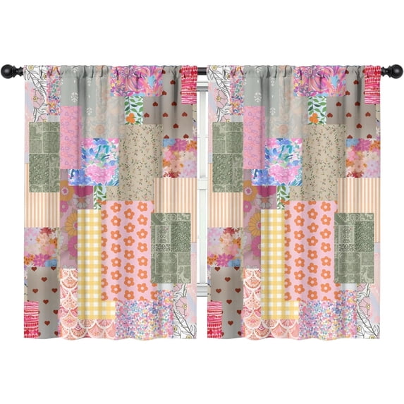 Blackout Kids Curtains,Pioneer Flower Childrens Insulated Curtains Set Of 2,Bedroom Essentials,Toddler Room Decor 42x63in(106x160cm)