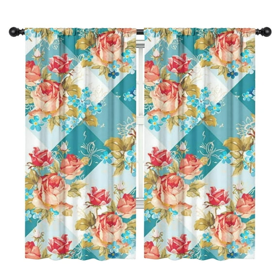 Blackout Kids Curtains,Pioneer Flower Childrens Insulated Curtains Set Of 2,Bedroom Essentials,Toddler Room Decor 42x84in(106x213cm)