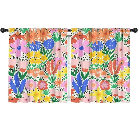 Blackout Kids Curtains,Pioneer Flower Childrens Insulated Curtains Set Of 2,Bedroom Essentials,Toddler Room Decor 52x63in(132x160cm)